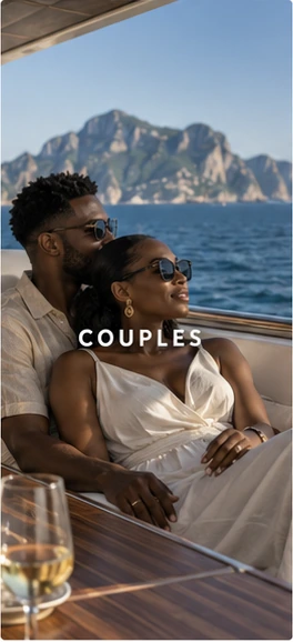 A couple relaxing together on a boat