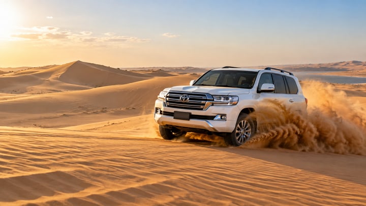 Desert safari vehicle in Qatar dunes