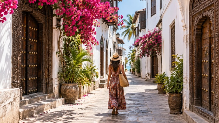 Stone Town street in Zanzibar